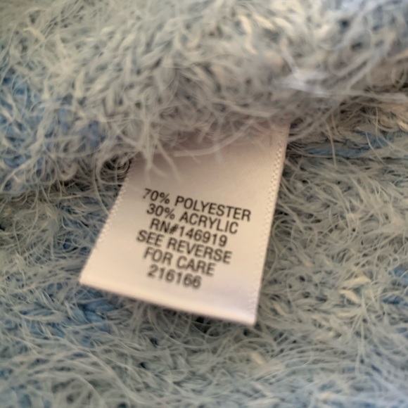 NWT•Candie's Cozy & Soft Mock Neck Pullover Crop Sweater in Blue Stripe-Size L - Picture 8 of 10